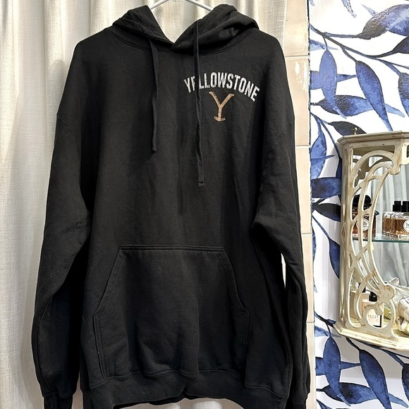 Men’s Tultex Black Yellowstone Cotton & Polyester Hooded Sweatshirt Size XL - Picture 1 of 7